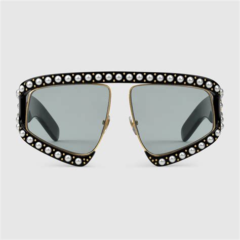 gucci diamond frame sunglasses|gucci glasses with pearls.